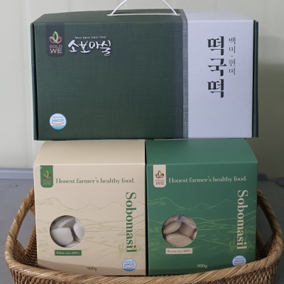 소보마실 떡국떡셋트  백미떡국떡(900g) + 현미떡국떡(900g)